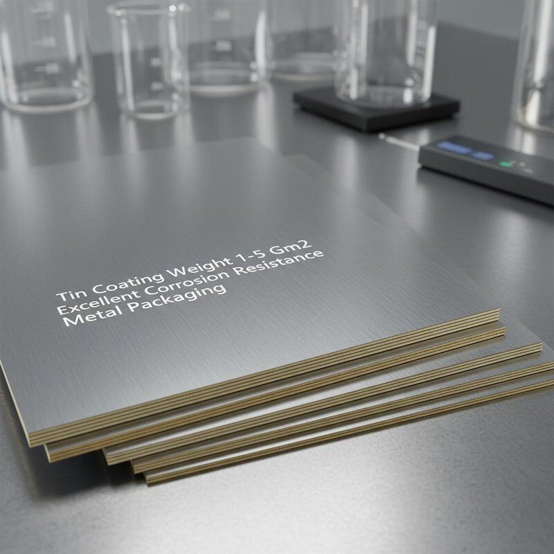 طلاء القصدير وزنه 1 إلى 5 غرام2 مواد الصفيحة الصلبية الصفيحة التي تقدم مقاومة تآكل ممتازة مصممة للتغليف المعدني